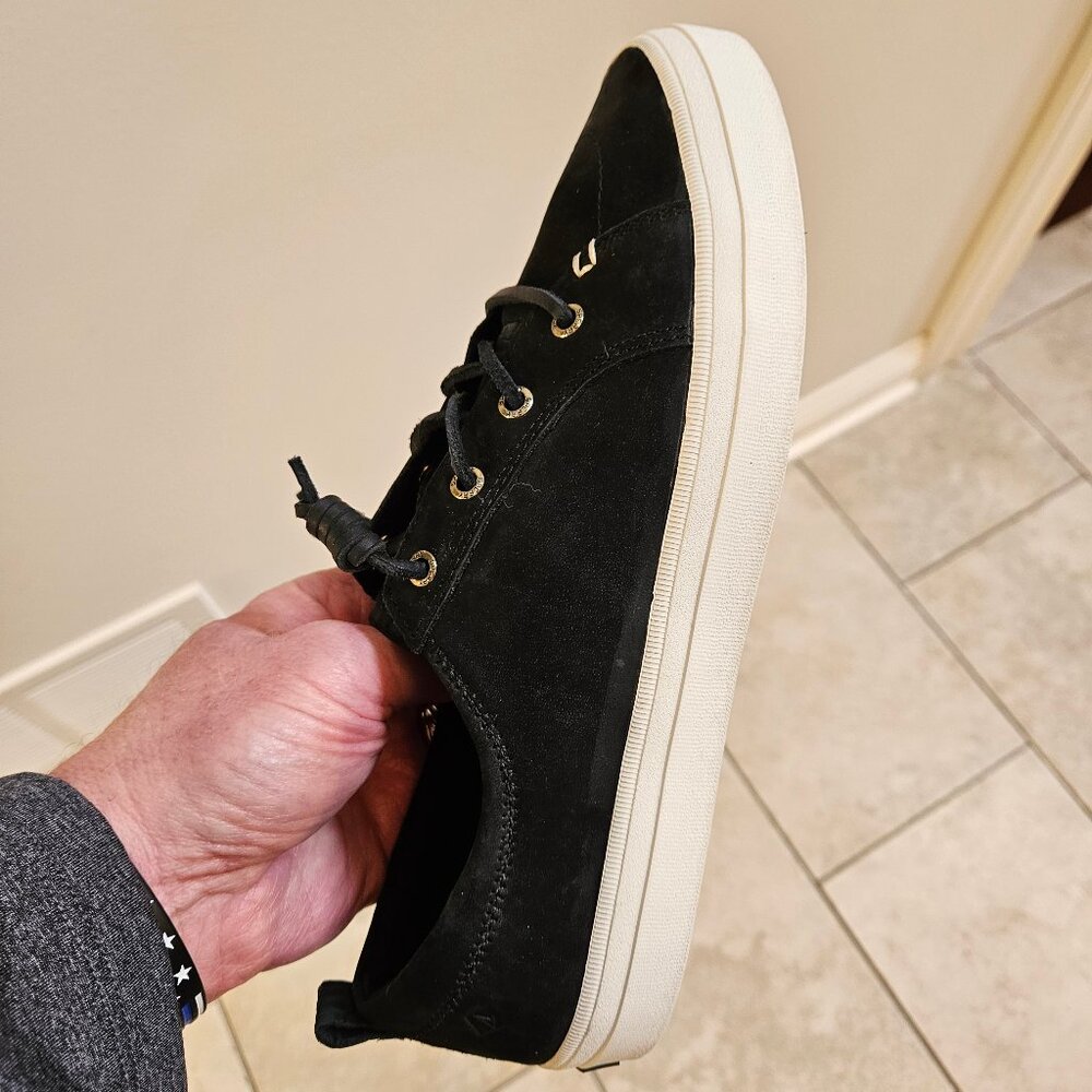 Sperry Women's Crest Vibe Plushwave Black Snake Nubuck Leather Sneakers, Sz 9 - Picture 12 of 16